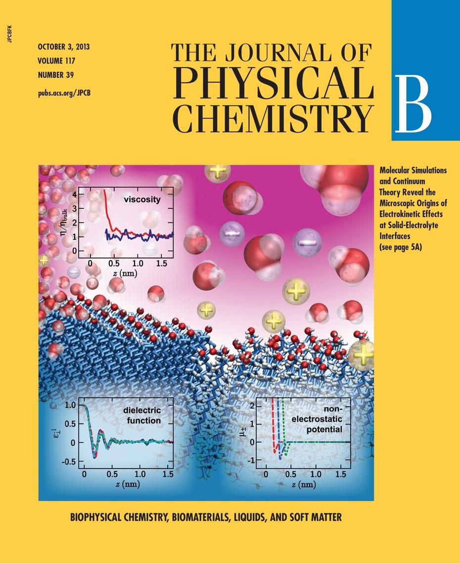 Cover page of J. Phys. Chem. B (Oct. 2013)