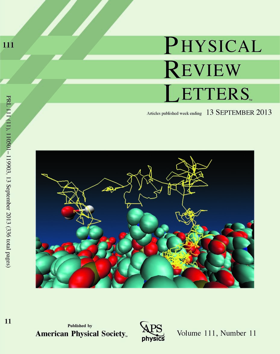 Cover page of Phys. Rev. Lett. (Sep. 2013)